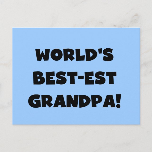 World's Best-est Grandpa Black or White Text Postcard (Front)