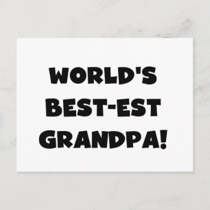 World's Best-est Grandpa Black or White Text Postcard