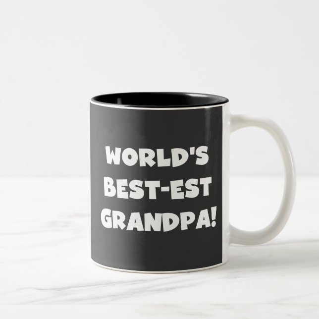World's Best-est Grandpa Black or White Text Two-Tone Coffee Mug (Right)