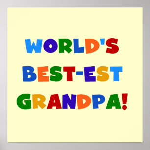 World's Best-est Grandpa Bright Colors Gifts Poster