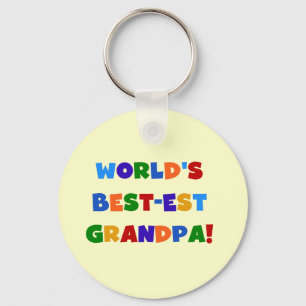 World's Best-est Grandpa Bright Colours Gifts Key Ring