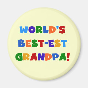 World's Best-est Grandpa Bright Colours Gifts Magnet
