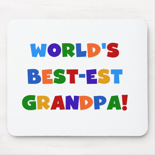 World's Best-est Grandpa Bright Colours Gifts Mouse Mat (Front)