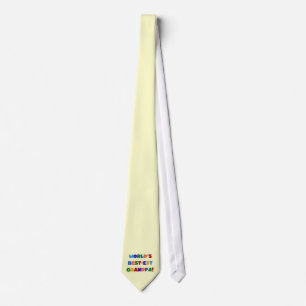 World's Best-est Grandpa Bright Colours Gifts Tie
