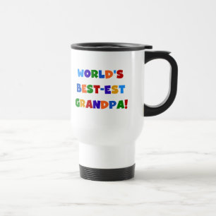 World's Best-est Grandpa Bright Colours Gifts Travel Mug