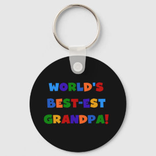 World's Best-est Grandpa Bright Colours T-shirts Key Ring