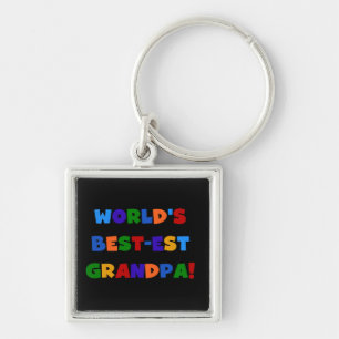 World's Best-est Grandpa Bright Colours T-shirts Key Ring