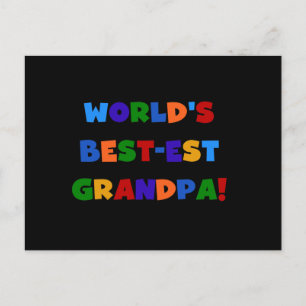 World's Best-est Grandpa Bright Colours T-shirts Postcard