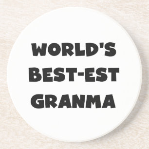 World's Best-est Granma Black and White Coaster
