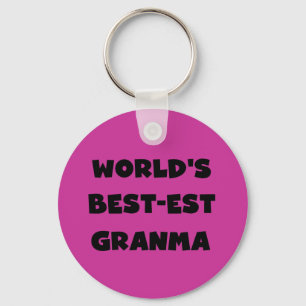World's Best-est Granma Black and White Key Ring
