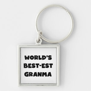 World's Best-est Granma Black and White Key Ring