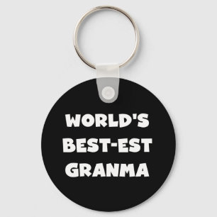 World's Best-est Granma Black and White Key Ring
