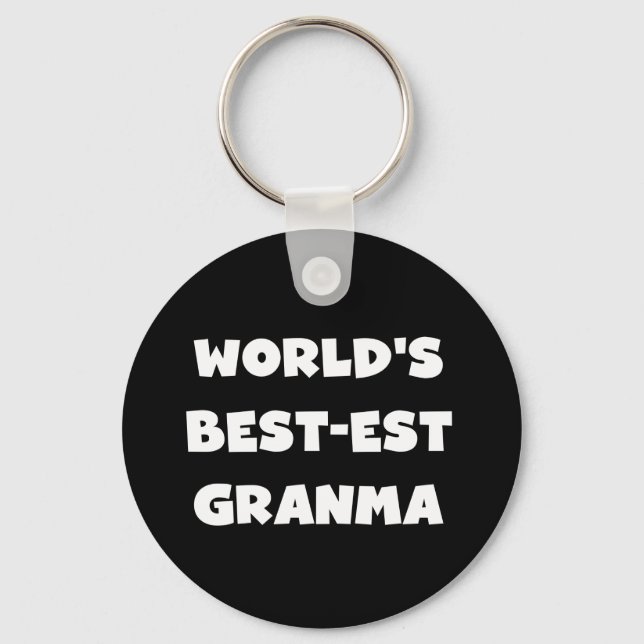 World's Best-est Granma Black and White Key Ring (Front)