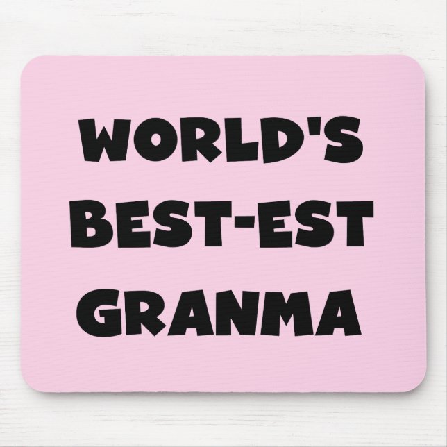 World's Best-est Granma Black and White Mouse Mat (Front)