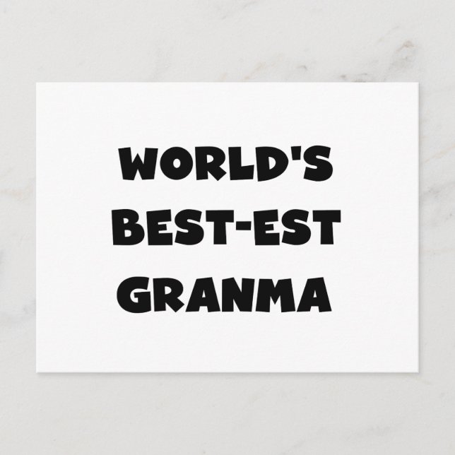 World's Best-est Granma Black and White Postcard (Front)
