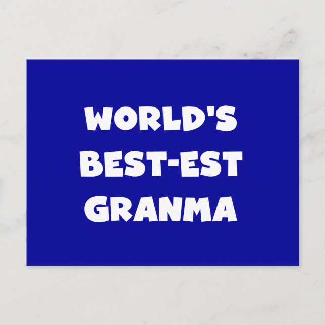 World's Best-est Granma Black and White Postcard (Front)
