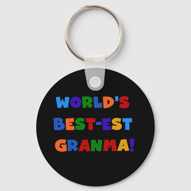 World's Best-est Granma Bright Colours Key Ring (Front)