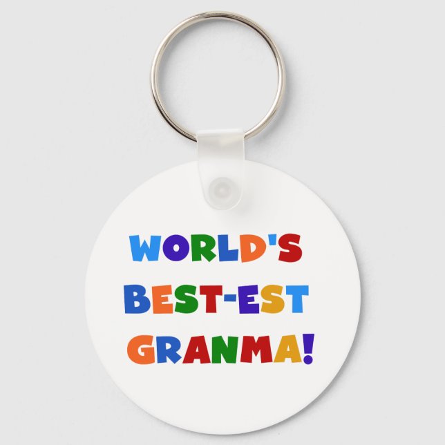 World's Best-est Granma Bright Colours Key Ring (Front)