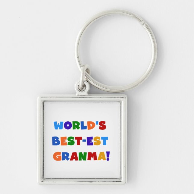 World's Best-est Granma Bright Colours Key Ring (Front)