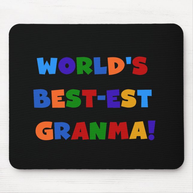World's Best-est Granma Bright Colours Mouse Mat (Front)