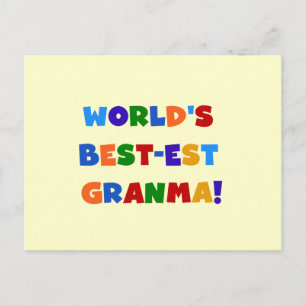 World's Best-est Granma Bright Colours Postcard