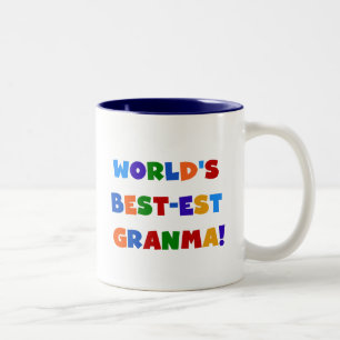 World's Best-est Granma Bright Colours Two-Tone Coffee Mug