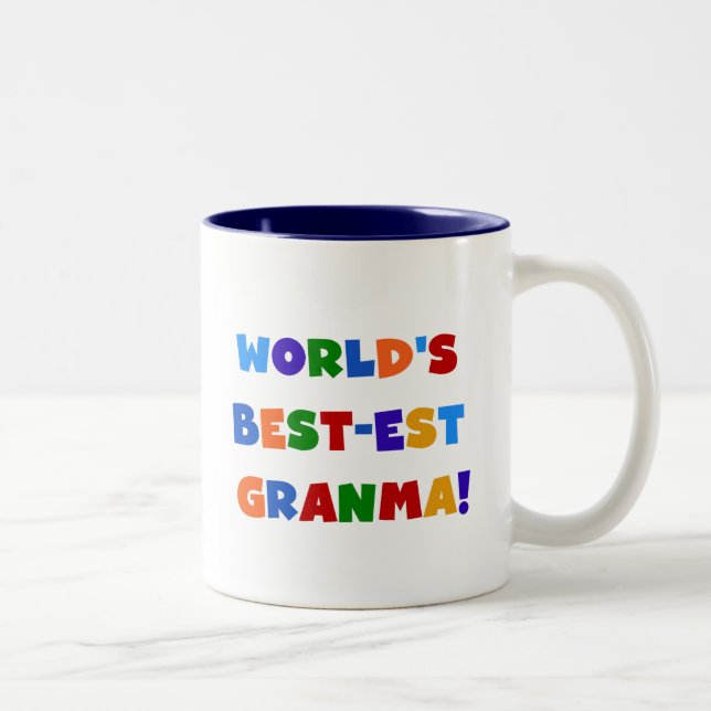 World's Best-est Granma Bright Colours Two-Tone Coffee Mug (Right)