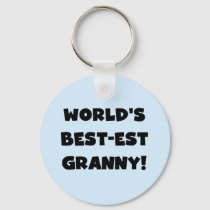 World's Best-est Granny Black Text Tshirts Gifts Key Ring