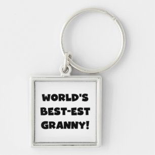 World's Best-est Granny Black Text Tshirts Gifts Key Ring