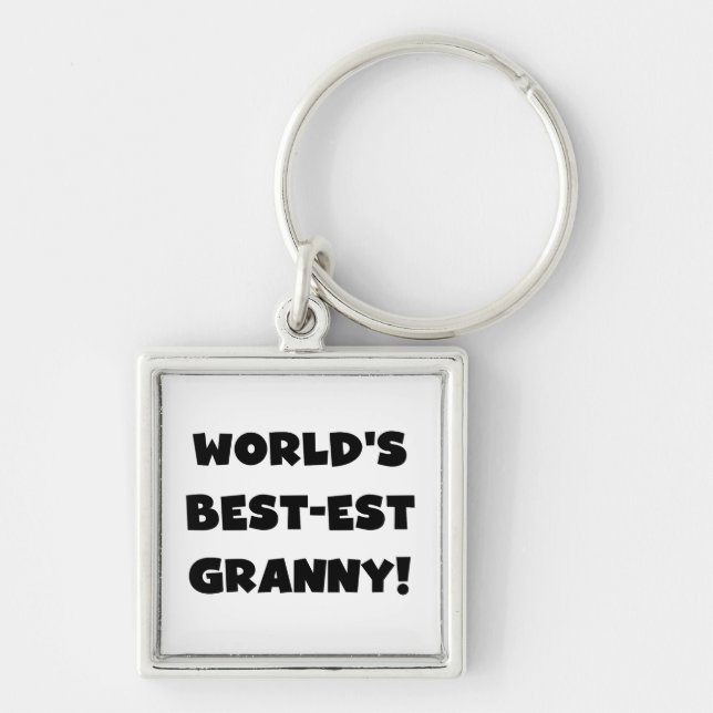 World's Best-est Granny Black Text Tshirts Gifts Key Ring (Front)