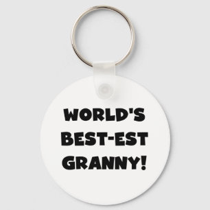 World's Best-est Granny Black Text Tshirts Gifts Key Ring