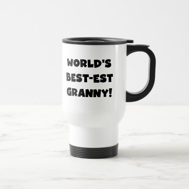 World's Best-est Granny Black Text Tshirts Gifts Travel Mug (Right)