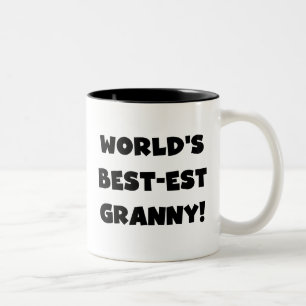 World's Best-est Granny Black Text Tshirts Gifts Two-Tone Coffee Mug