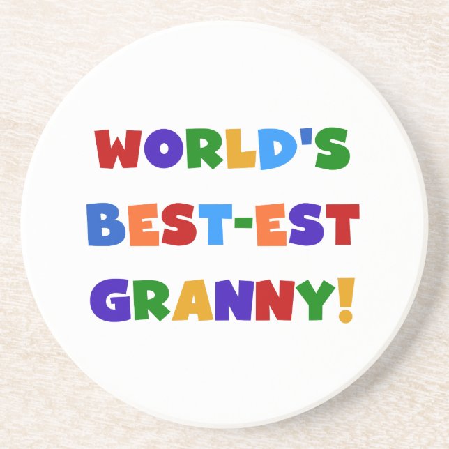 World's Best-est Granny Bright Colours Coaster (Front)