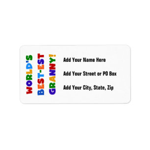 World's Best-est Granny Bright Colours Label