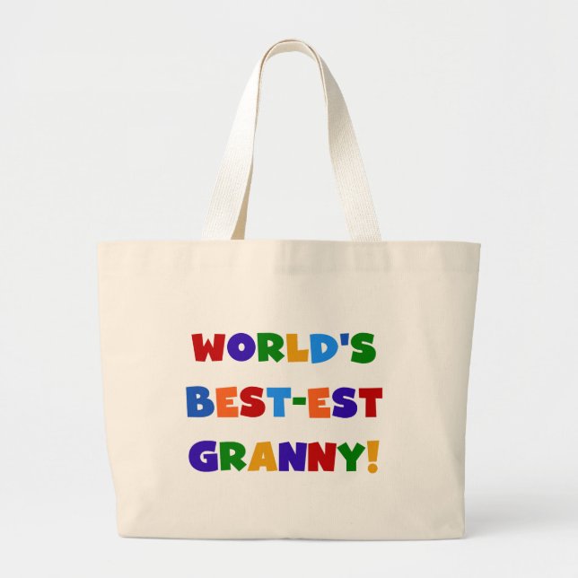 World's Best-est Granny Bright Colours Large Tote Bag (Front)