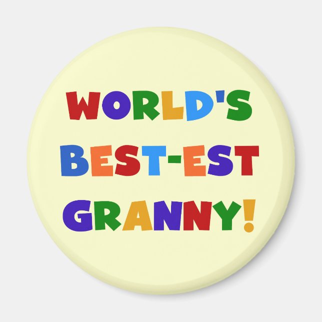 World's Best-est Granny Bright Colours Magnet (Front)