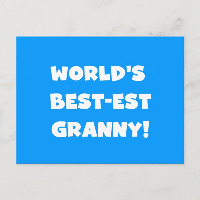 World's Best-est Granny White Text Tshirts Gifts Postcard (Front)