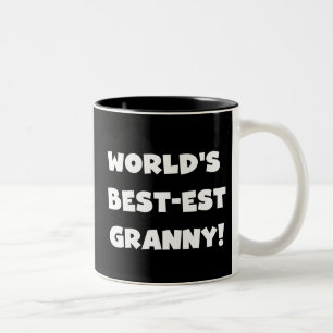 World's Best-est Granny White Text Tshirts Gifts Two-Tone Coffee Mug