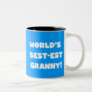 World's Best-est Granny White Text Tshirts Gifts Two-Tone Coffee Mug