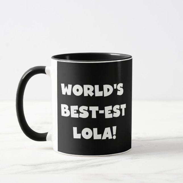 World's Best-est Lola Black and White T-shirts Mug (Left)