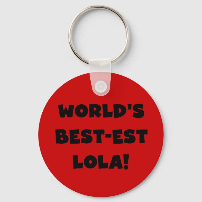 World's Best-est Lola Black and White Tshirts Gift Key Ring (Front)