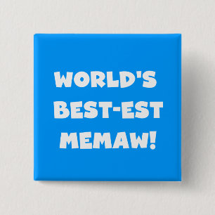 World's Best-est Memaw Black and White T-shirts 15 Cm Square Badge