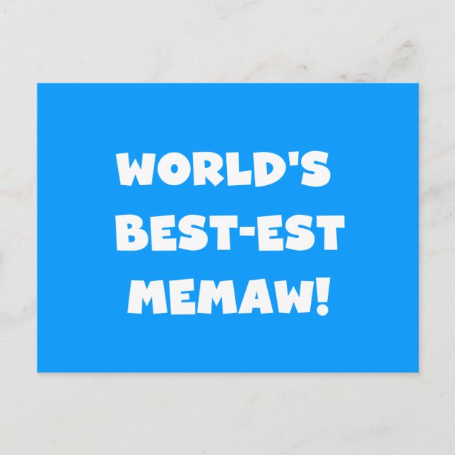 World's Best-est Memaw Black and White T-shirts Postcard (Front)
