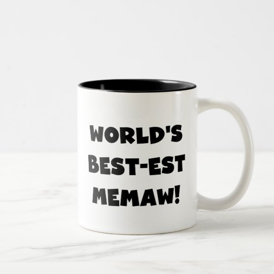 World's Best-est Memaw Black and White T-shirts Two-Tone Coffee Mug