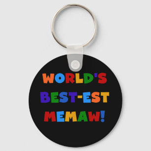 World's Best-est Memaw Bright Colours Tshirts Key Ring