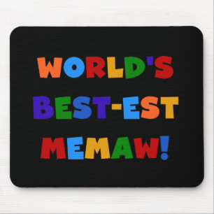 World's Best-est Memaw Bright Colours Tshirts Mouse Mat