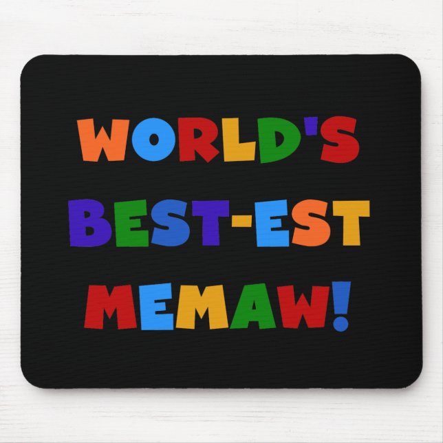 World's Best-est Memaw Bright Colours Tshirts Mouse Mat (Front)
