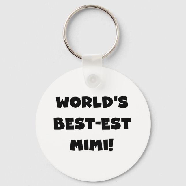 World's Best-est Mimi Black Text T-shirts and Gift Key Ring (Front)
