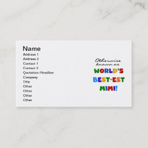 World's Best-est Mimi Bright Colours T-shirts Business Card